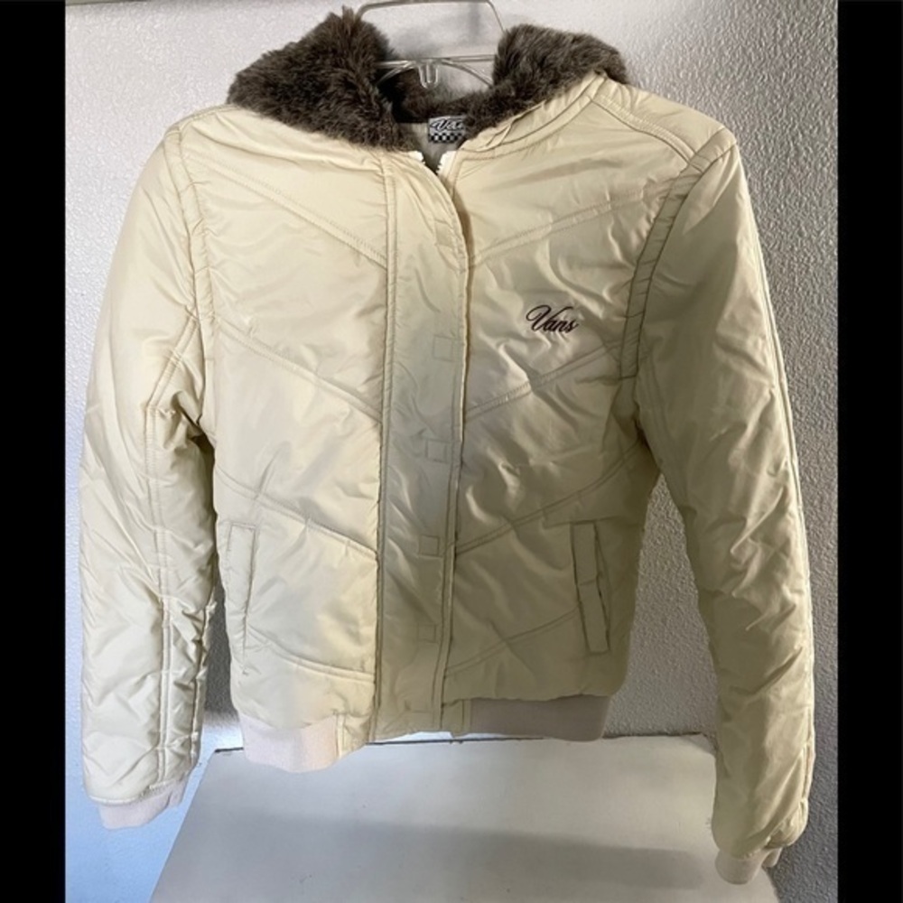 VANS Girls vintage fur trim puffer snow jacket size small